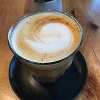 Turmeric cinnamon latte  at Eatwell in Beckenham