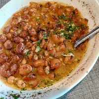 Ful Moudamas, more soupy than expected, very tasty with the fava beans, $10 large appetizer at Aladdin in Reading