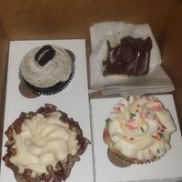 The maple pecan cupcake and cookie dough treat were amazing. at Apron Strings in Ocean Springs