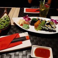 Menu 2 (vegetarian), Edamame and Mojito at Masami Sushi in Kolobrzeg