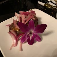 “Crab” cakes with pickled onions at Sage and Cinder in Mukilteo