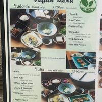 Okabeya vegan menu  at Okabeya in Kyoto