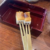 Pickles and miso dengaku (tofu with miso sauce)  at Okabeya in Kyoto
