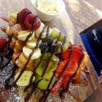 Vegetarian bubble waffles at Vybe Cafe in Emerald