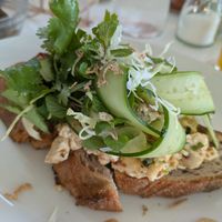 Scrambled tofu with fresh salad and sambal at Bills in Fukuoka