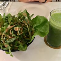 Green salad, and “Bills” green juice at Bills in Fukuoka