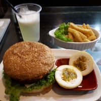 Veg burger and fries at MG's Cafe - Hartamas in Kuala Lumpur