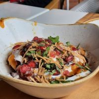 Samosa chaat at Delhi Darbar in Tenerife