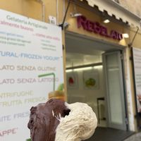 gelato vegano- nocciola e cioccolato   at Regelato Gelateria Artigianale in Alghero