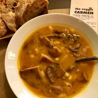 Setas de temporada con fabas at The Veggie Carmen in Santiago De Compostela