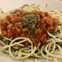Zucchini spaghetti - vegan  at The Veggie Carmen in Santiago De Compostela