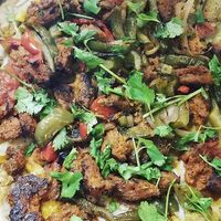 Chorizo and sofrito pizza!  at Alternative Plate in Lake Como