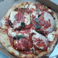 Eggplant parm pizza at Alternative Plate in Lake Como