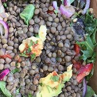 Taco Salad with Lentil “taco meat” 😋 at Alternative Plate in Lake Como
