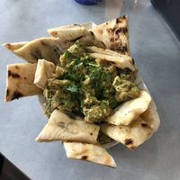 Spinach cilantro hummus & pita at Alternative Plate in Lake Como