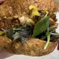 Lentil burger   at Lulu's Empowering Goods in Lindenhurst