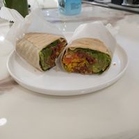 Crunchy saffron burrito at Lulu's Empowering Goods in Lindenhurst