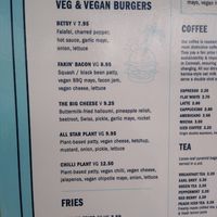 Veg/vegan menu at Hubbox in St Austell