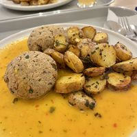 Tofu balls and roasted potatoes. All was very delicious!   at Slunecnice in Plzen
