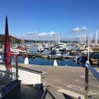 View of Mylor Harbour  at Cafe Mylor in Falmouth