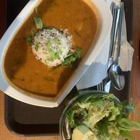 Rote Linsen Suppe mit Reis   at Little Green Rabbit - Checkpoint Charlie in Berlin