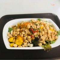 small curry salad with croutons & peanuts (which I added) at Little Green Rabbit - Checkpoint Charlie in Berlin