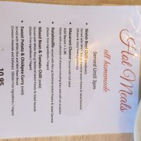 Menu at Murray's in Barmouth