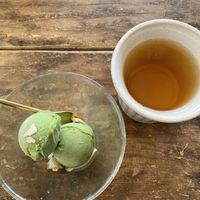 Wheat gras Jerusalem artichoke ice cream   at Yaoya in Fujisawa