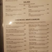Menu at Melody in Los Angeles