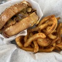 Delicious curly fries and a special of the day  at The Happy Bakery in Ofallon