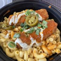 Buffalo chick’n mac n cheese  at The Happy Bakery in Ofallon