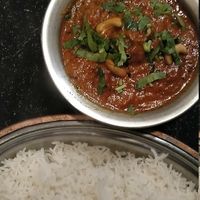 Soya Madras with Basmati rice , vegan at Jaipur Palace in Marbella