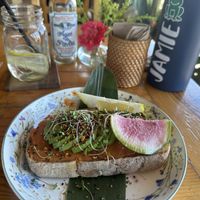 Avocado hummus toast  at Alma Verde - Hipodromo in Tijuana