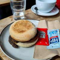 Breakfast muffin, under a fiver at Gaard Coffee Hide in Sheffield