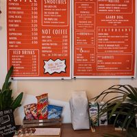 Menu on the wall at Gaard Coffee Hide in Sheffield