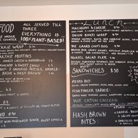 Menu - plus there were sausage rolls, curry pasty and lots of cakes and pastries. at Gaard Coffee Hide in Sheffield