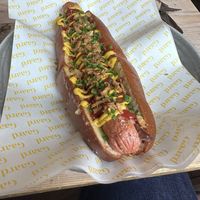 Hot dog  at Gaard Coffee Hide in Sheffield