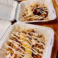 cinnamon apple waffle and peaches and cream waffle at Culture Coffee & Tea Bar in Virginia Beach