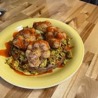 Buffalo “chicken” tofu waffle. Amazing !  at Culture Coffee & Tea Bar in Virginia Beach