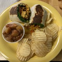 Buffalo Chicken Wrap. The Apples were a extra side yet very tasty! #Veganuary at Culture Coffee & Tea Bar in Virginia Beach