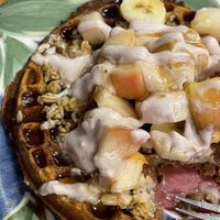 Apple cinnamon waffles   at Culture Coffee & Tea Bar in Virginia Beach