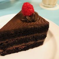 85% Dark Chocolate Cake with Raspberry and Chia Seed Compote
 at Privé - Asian Civilisation Museum  in Central Singapore