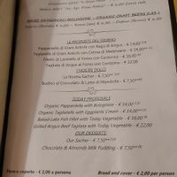 One page of the menu with vegan options mentioned. at Cantina & Bottega in Gravedona Ed Uniti