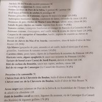 Menu (V is vegan and VE is vegetarian) at La Cuisine Comptoir in Collioure