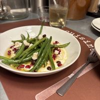 Mais blanc + green beans 👍   at La Cuisine Comptoir in Collioure
