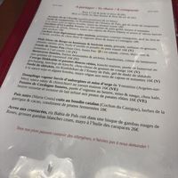 The menu. All V = vegan! Ve = veggie  at La Cuisine Comptoir in Collioure