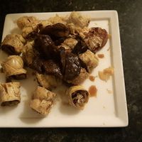 sausage roll appetizer at Buddha's Vegan Restaurant in Toronto