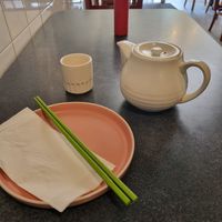 Free tea! (Forgot to foto when the meal arrived) at Buddha's Vegan Restaurant in Toronto