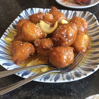 Lemon chicken - amazing at Buddha's Vegan Restaurant in Toronto