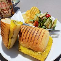 Mozzarella and pesto panini 😍 at Suzie's Beach Cafe in Southwold